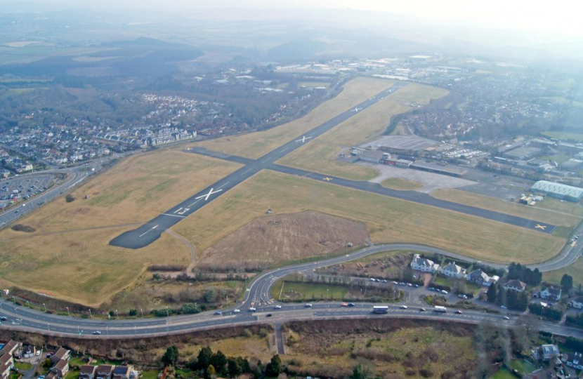Aerial view of Plymouth airport